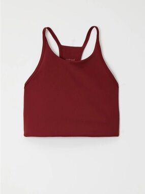 girlfriend collective Deep Red LUXE Collette Halter Bra